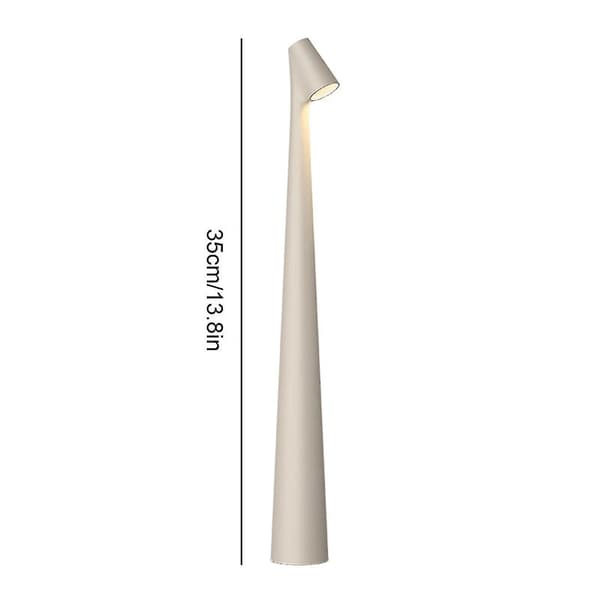 Elegant Slim Conical Stem Table  Portable Dimmable Led Sculpting Light Dec Dd. DB White