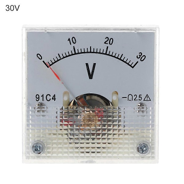 91C4 DC Voltmeter Analog Panel Spänningsmätare Mekanisk Pekartyp 3/5/10/ [db] 0-30V