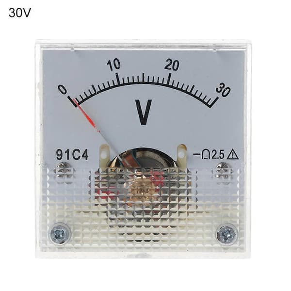91C4 DC Voltmeter Analogt Panel Spenningsmåler Mekanisk Peiker Type 3/5/10/ [db] 0-30V
