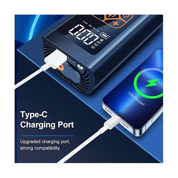 Auton ilmapumppu Kannettava auton ilmapumppu 4000mah Digitaalinen näyttö Sähköinen rengaspumppu Pumppu Mo