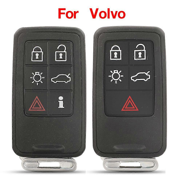 5/6 Knappar Smart Bilnyckel Skal Fodral Fob För Volvo S60 V60 S80 XC70 XC60 V70 2008-2017 Fjärrkontroll Skydd Tillbehör [DB] 6 Buttons