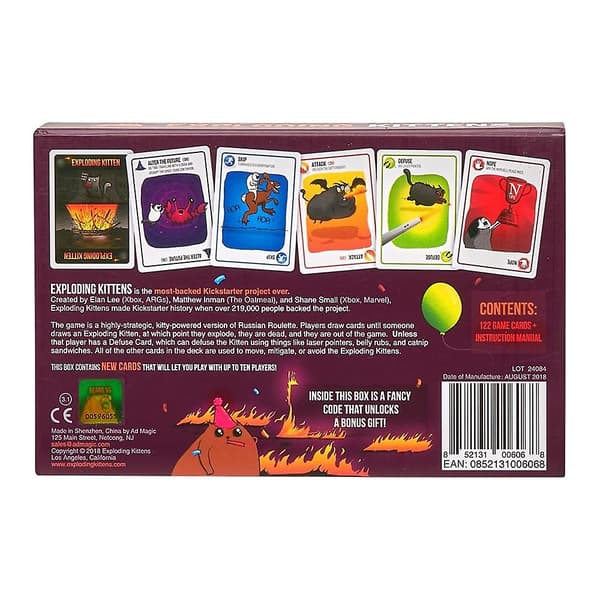 Exploding Kittens Party Pack - Exploding Kittens - Korttipeli Aikuisille, Teineille ja Lapsille - Hauska Perhepeli - Venäläinen Ruletti Korttipelinä [db]