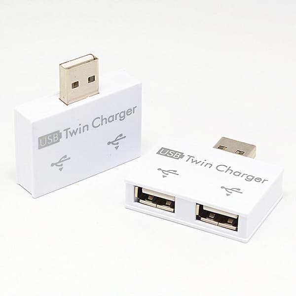 Mode Mini USB Hub 2 Porte USB 2.0 Splitter Oplader Adapter Til Mobiltelefon PC Computer Tablet Tilbehør [DB] Black