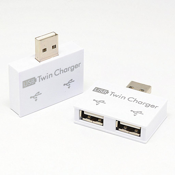 Muodin Mini USB-keskitin 2 porttia USB 2.0 jakaja laturi sovitin matkapuhelimelle PC-tietokoneelle tabletille tarvikkeet [DB] Black