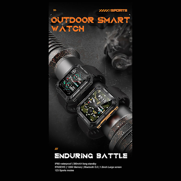 2024 Ny C20pro Smartwatch Hjärtfrekvens Bluetooth Samtal Informations Push Smart Armband Sportklocka App Dafit {DB} Orange