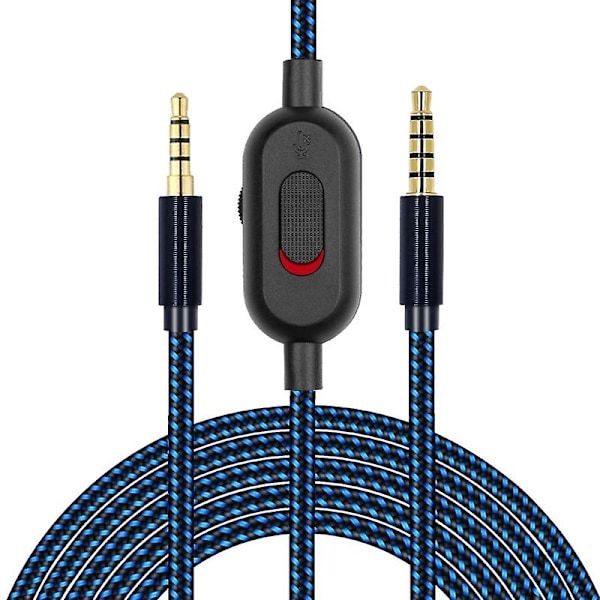 Högkvalitativ OFC-flätad kabel för AstroA10 A40-spelheadset med tystnadsknapp {Db) Blue