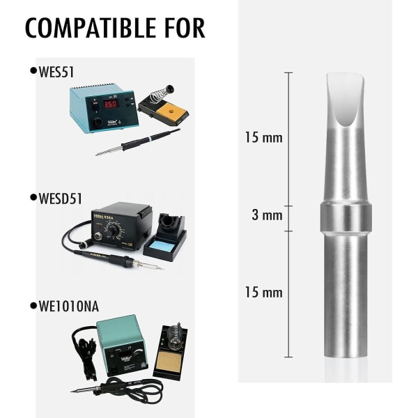 Lödspetsar - För Weller Et-spets Wes51 Wesd51 We1010na Wcc100 Pes51 (6 st)