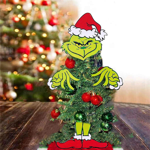 Grinch-hahmojen hauskat joulukuusen koristeet - pää, jalat ja kädet - joulujuhlan koristeet 4 kpl/setti [DB]