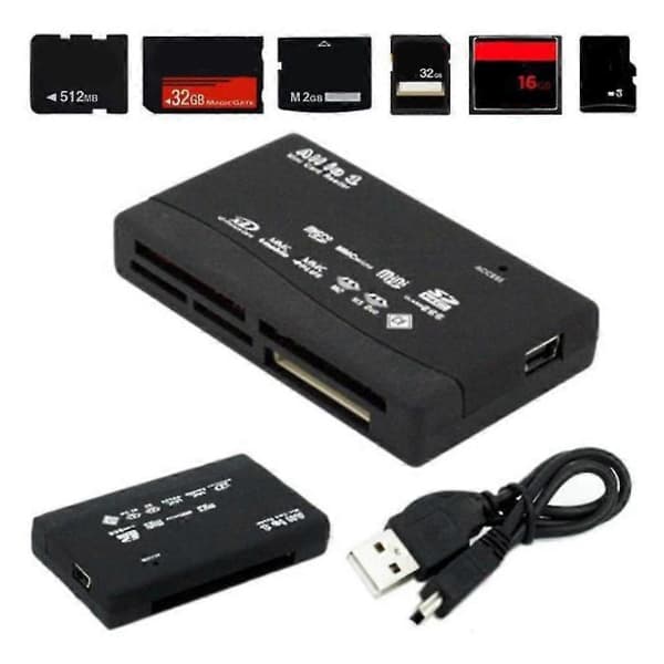 Allt-i-ett USB 2.0 Micro Secure Digital TF CF MMC kortläsaradapter för PC