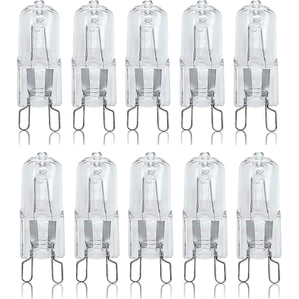 10 stk G9 Halogenpærer Premium G9 40W Lyspærer, Dimbar 230V 2700K Varm Hvit G9 Pære for Bord s DB 40W