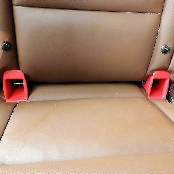 2 stk. bil barnesæde isofix interface spænde fast guide rille sikkerhedssele beslag stik [DB] Red