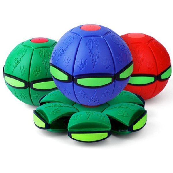 Magisk boll leksak med lampor Ufo bärbar flygande tefat leksaker Stomp magisk boll barn leksak kreativ dekompressionsboll leksak för barn utomhusgåva db red without light