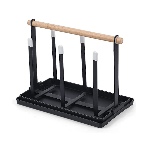 Holder, opvaskestativ flasker, 6 stativ, metal kopholder med bakke og tørrestativ til flasker og kopper Db Photo Color