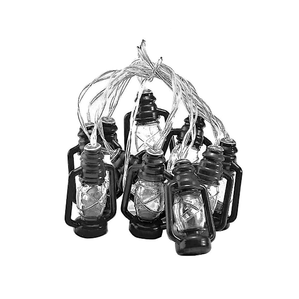 Led Solar String Light Udendørs Vandtæt 5m Retro Camping Telt Garland Havefest Lampe [db] Black