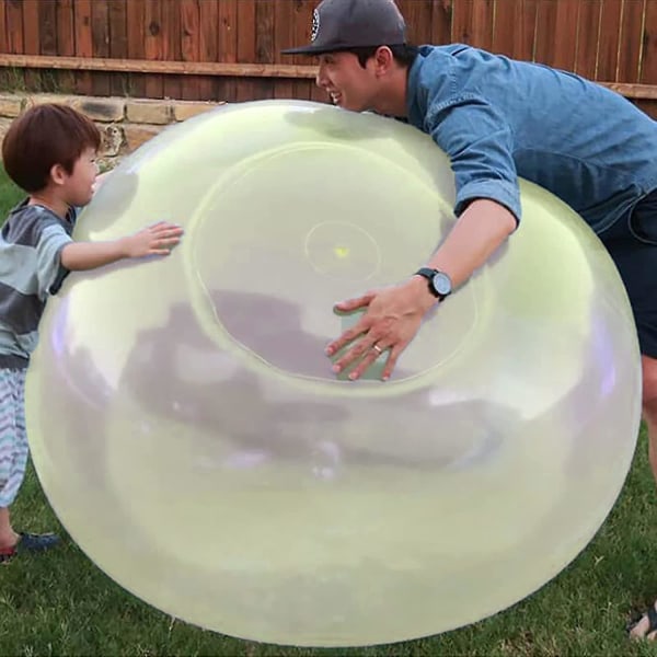 Bubbelboll leksak för vuxna barn, uppblåsbar vattenboll kul sommar strand boll mjuk gummiball utomhusspel present Hk Db Green 70cm