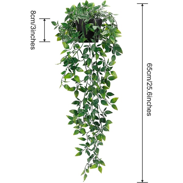1 Pack Konstgjorda Hängande Växter Falska Krukväxter För Inomhus Utomhus Hylla Väggdekor