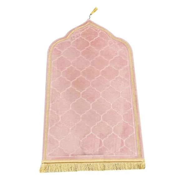 Muslimsk bönematta Bärbar resegudstjänstmatta Ramadan Halkfri matta Prägling Golvmattor Rosa [DB] Pink
