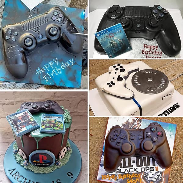 Heytea Silikone Chokoladeform, stor brudbar Game Controller Form, Kageform til Bagning, 8 tommer Non-stick Kageform til /brownie/cheesecak[DB]