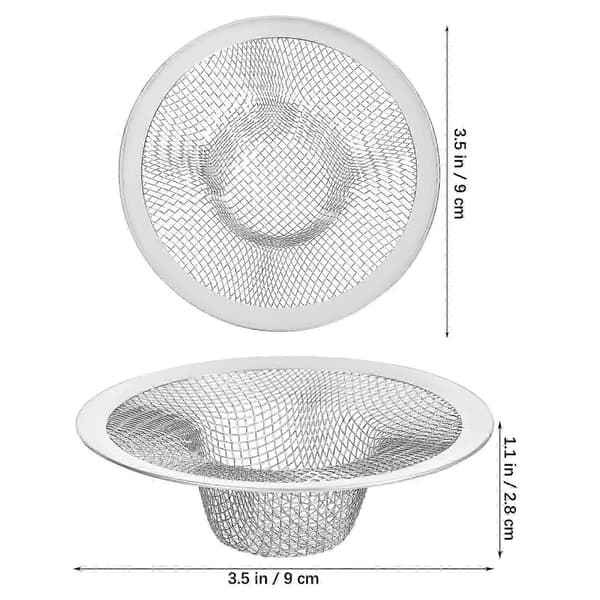Vandvaskfilter Net Rustfrit Stål Mesh Si til Køkkenvask 8 Stk[DB]