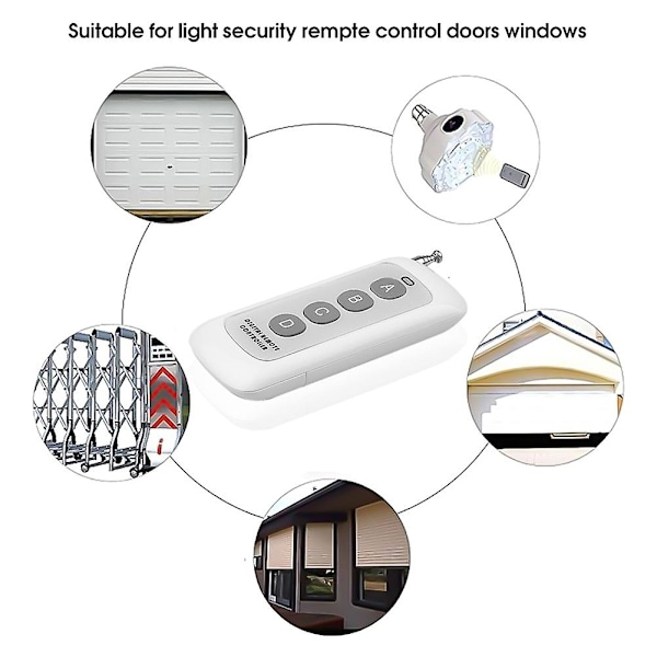 4 Knapper 433MHz 1000m Langtrækkende Trådløs Fjernbetjeningsswitch Controller {Db}