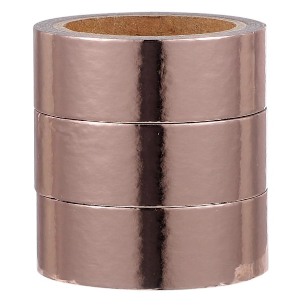 3 Rullar Dekorativ Metallisk Washi Tejp Dekorativ Washi Tejp Scrapbooking Tejp Självhäftande Tejp [db] Rose Gold