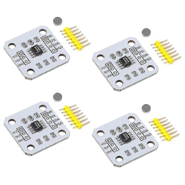 4 st AS5600 magnetisk kodare magnetisk induktionsvinkelmätningssensor modul 12bit hög precision [db] White