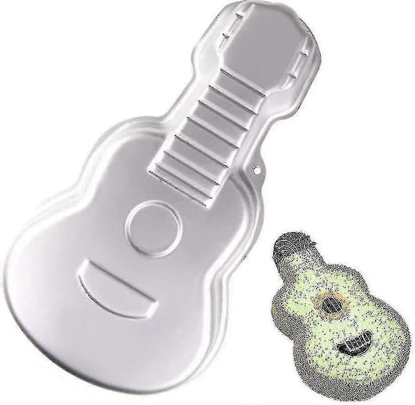 3D Aluminium Kakform Gör-det-själv Gitarrform Bakform Födelsedagstårta Form Köksartiklar Kollega Presenter [DB]