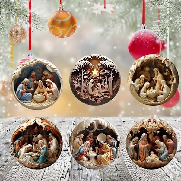 6 st Nativity Julgranspynt, för julgran Jesu födelse kristen dekoration present {db}
