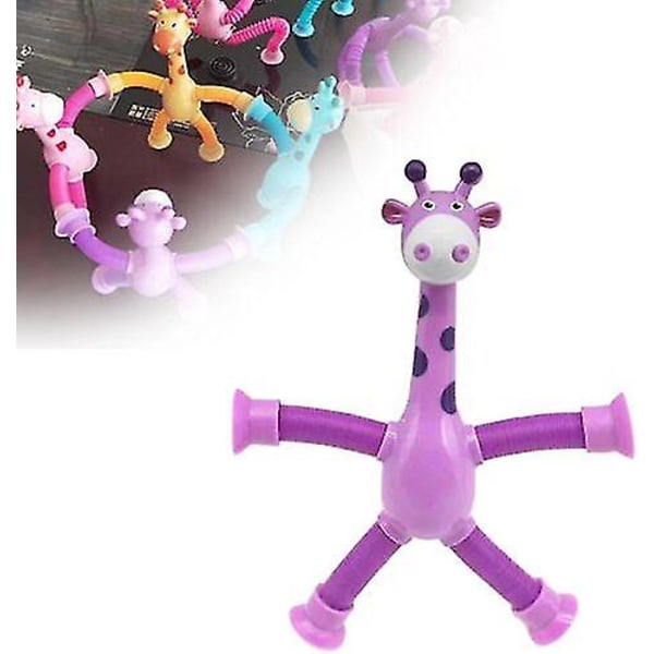 4 stk Teleskopisk Sugekopp Leke, Leke Sensoriske Leke Db 1Pcs purple with light