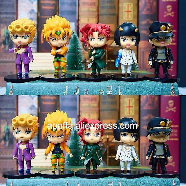 Jojo Bizarre Adventure Anime Figur Leksaker Kujo Jotaro Figurine Higashikata Josuke Kakyoin Noriaki Actionfigur Modell Dock Leksaker Db 1PCS Random