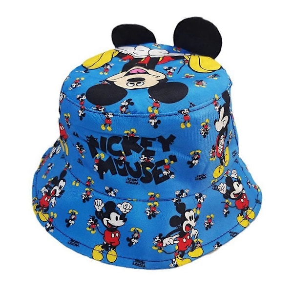 Reversibel Mickey Minnie Musse bøttehatt for barn, fiskerhatt, caps, beanie, solhatt {DB} A