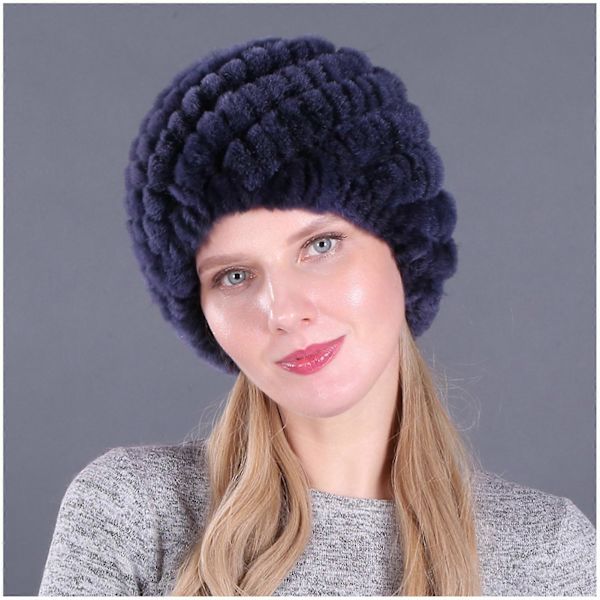 Dame Fur Beanie Hat med Plyslag for at Holde Varmen til Kolde Vinterudendørsaktiviteter [DB] 1