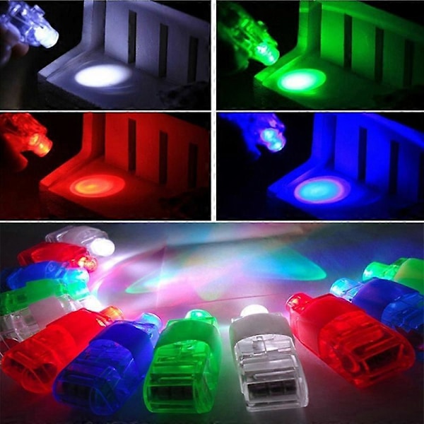 10 stk. LED-fingerlamper for barn, lysende festartikler, dans, jul, Halloween, dekorleke JIKAIX [db] Green