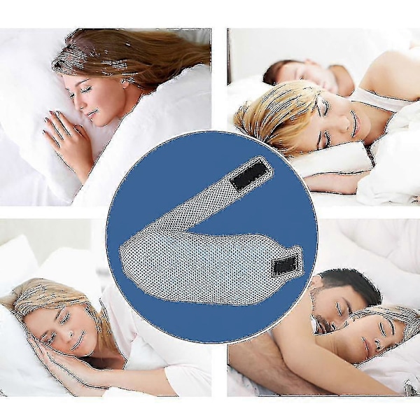 Justerbart Anti-snarkningshalsband Stoppa Snarkning Hakrem Anti Apné Hakstöd Rem Sömnhjälp för Natten [db] blue
