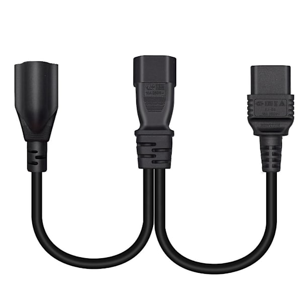 Y-splitter strømkabel C14 til C19+5-15r konnektoradapter ledning strømledning [DB]