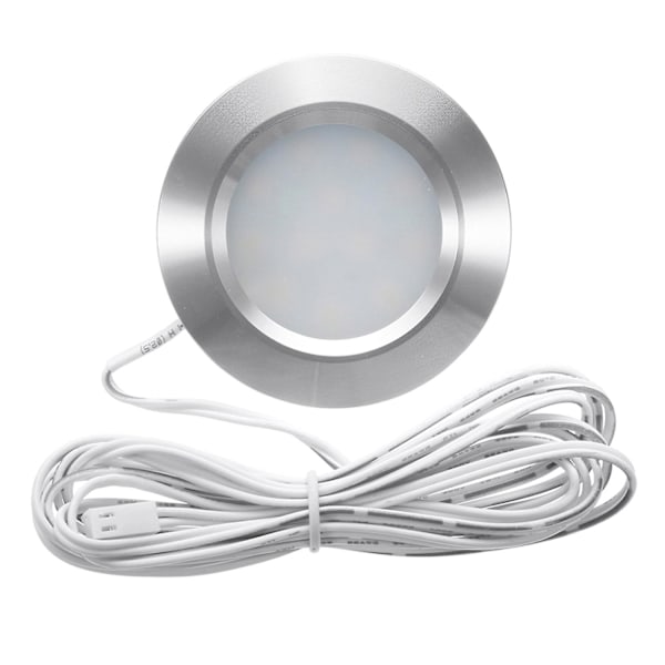 Innfelt 12LED RV Båt Innfelt Taklampe 12V LED Lys Rund Form Ultratynn Bobil Interiør [Db] White