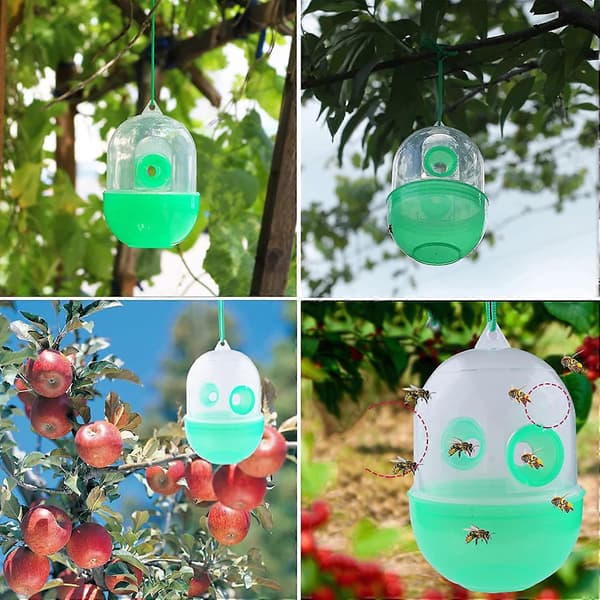 2-pack getingfälla hängande bålgetingfälla naturlig och miljövänlig lösning mot getingar giftfri flugfälla getingfångare[DB]