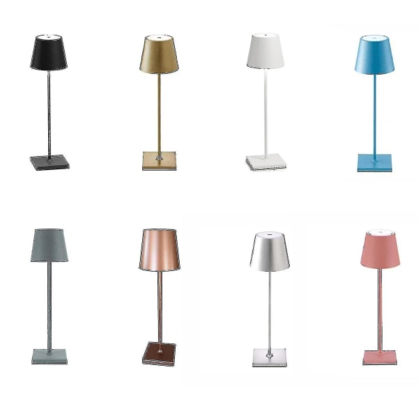 Dimbar trådløs bordlampe 3-veis trådløs lampe i aluminium for lesing [DB] Blue