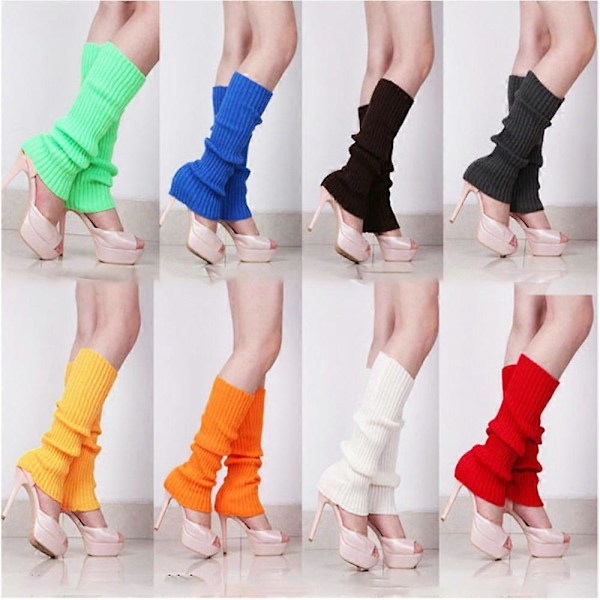 Naisten Leg Warmers - Yksinkertaiset Värit - Tanssi 80-luku - Juhlat - Fancy Footless Sukat - UK Yksi Koko db Light gray