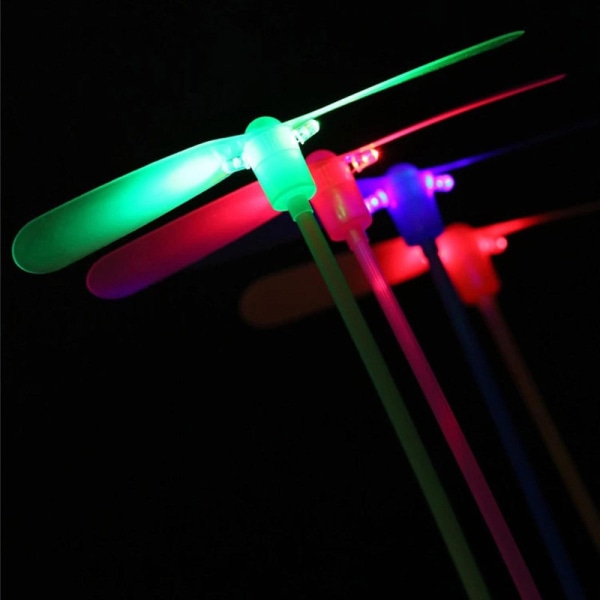 Led Flash Bamboo Dragonfly Flying Arrow Helikopter Baby Children Light Up Toy Db