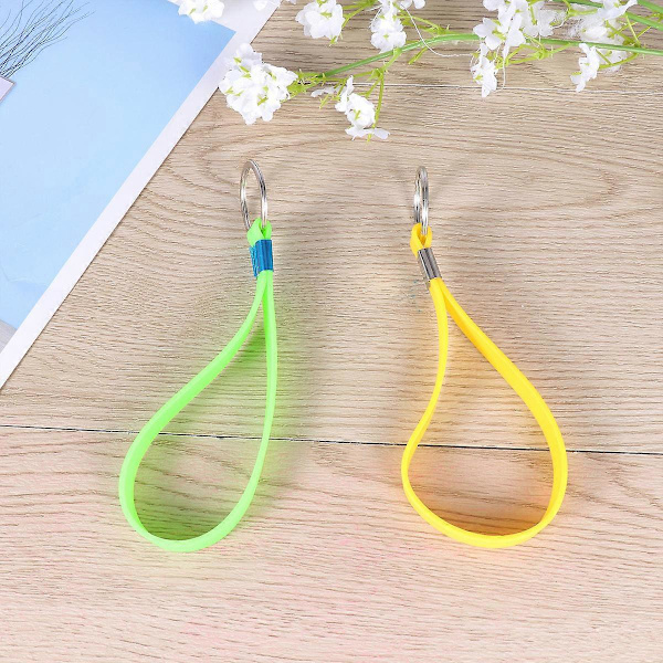 6 kpl Silikoninen Avaimenpidike Ranneke Jelly Lusikka Kannettava Avaimenperä Rannehihna Naru Lanyards (Sekalaiset Värit) db 13.5*1cm