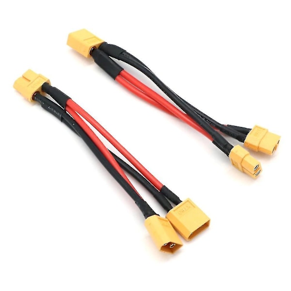 Xt60 Parallel Batterikonnektor Han/Hun Kabel Dobbelt Forlængelse Y Split/3 Vejs 14Awg Silikontråd F {Db} xT60 1 F to 3 M