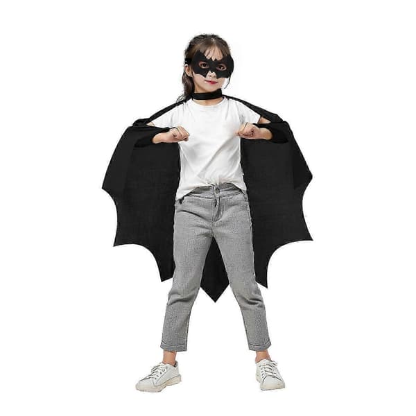Flaggermusvinge-hettekape for Halloween-kostyme for barn og voksne [DB] One Size A