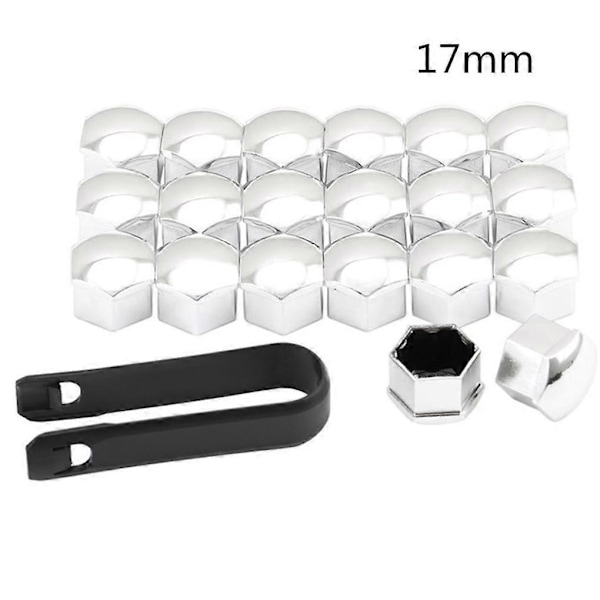17 19 21MM auton lisävarusteet pyöränsuojuksen ruuvin suojamutteri pölytiivis Volvo V60 S60 XC60 XC40 360c V90 V40 [DB] 17mm-Silver-20pcs