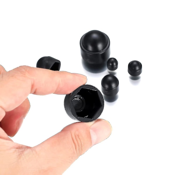 145 stk Bolt Covers Skruelokk, Plast Dome Muttere, Hexagonal Mutter Beskyttelse, Bolter Deksel Svart Bolt Mutter- M4/m5/m6/m8/m10/m12-CE {DB}