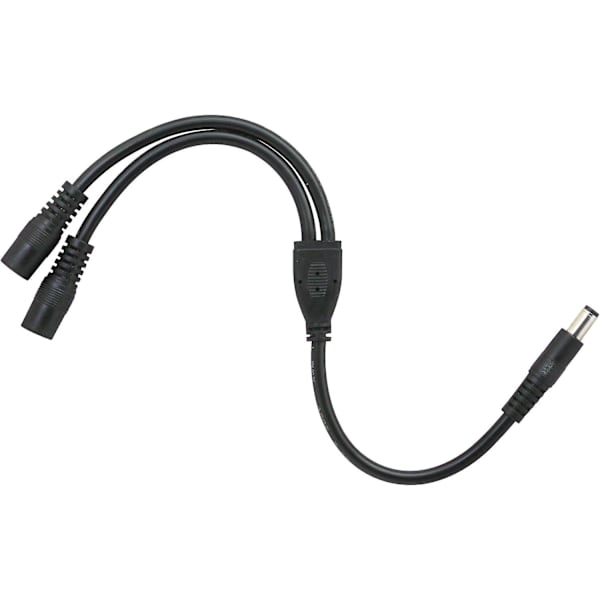 5,5/2,1 mm 12V DC strømkabelsplitter 1 han til 2 hun stik CCTV DC splitter 1 han til 2 hun splitter kabel (0,3 m)