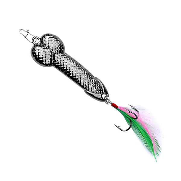 Wobble Fish Lures Spoon Lure Feather Bait Hook Fiskeredskap Gave Til Fiskeelskere [DB] Black 15g