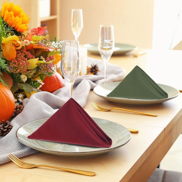 12 pakke efterårskludeservietter 18,5 X tommer middagsblød høst Genanvendelige køkkenhåndklæder i bomuld til Thanksgiving bryllupsferiebord