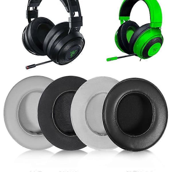 Øreputer og hodebånd erstatningsputer for Razer Nari Ultimate 7.1 Gaming Headset [DB] black protein leather