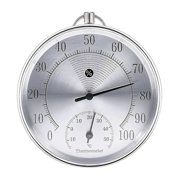 Utomhustermometer, 10 cm Trådlös Väggmonterad Analog (silver) db